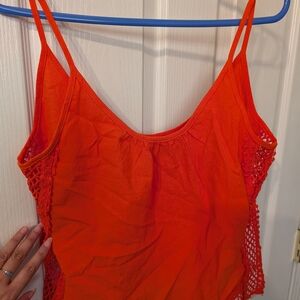 SHEIN Bright Orange Sleeveless Top